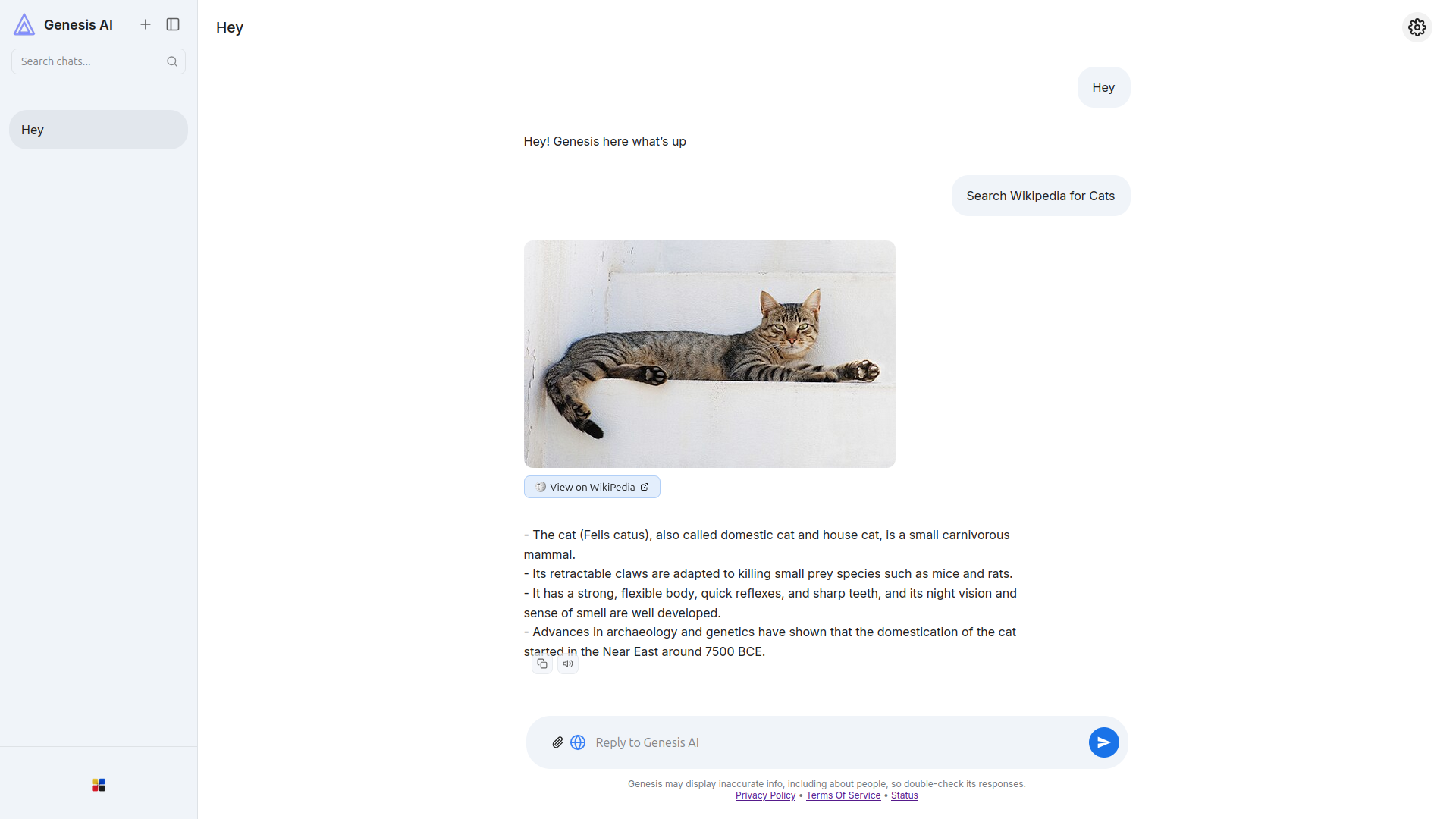 Chat interface screenshot