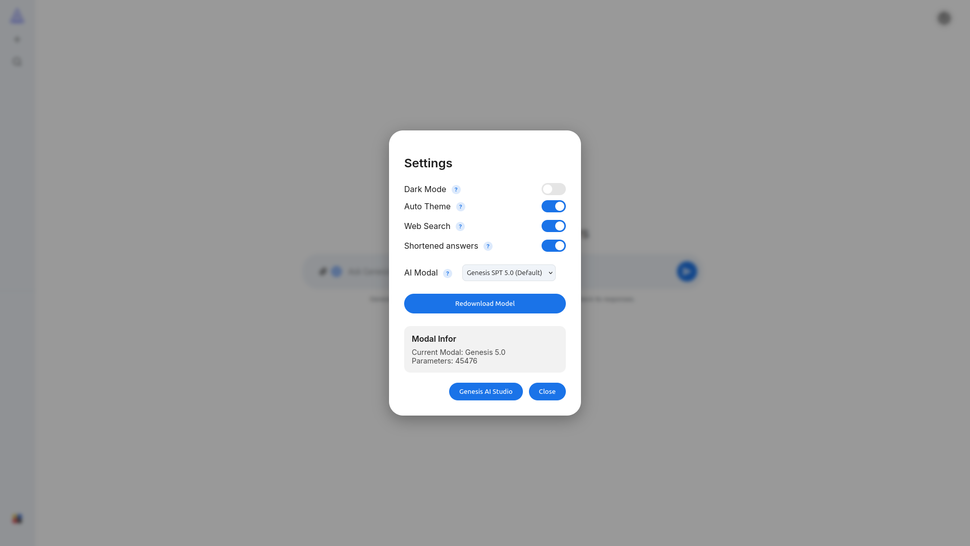Settings screenshot