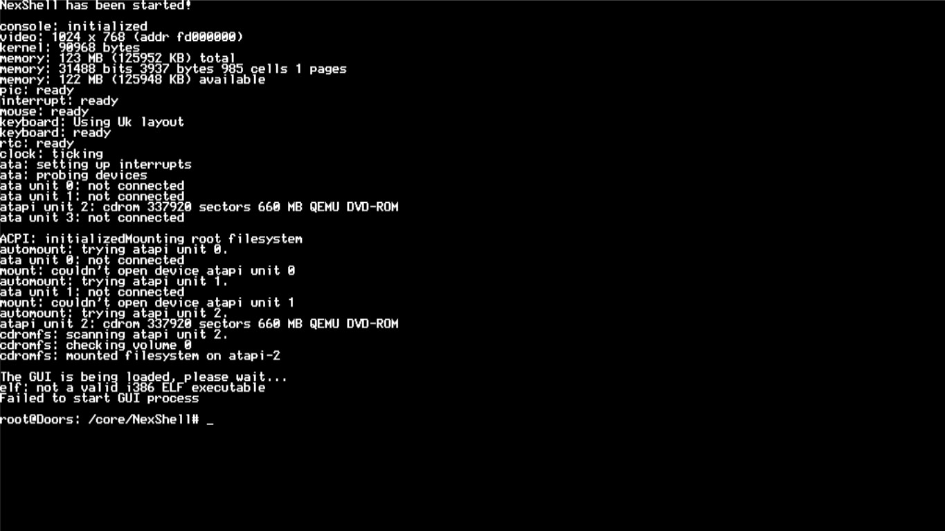 NexShell Main Screen